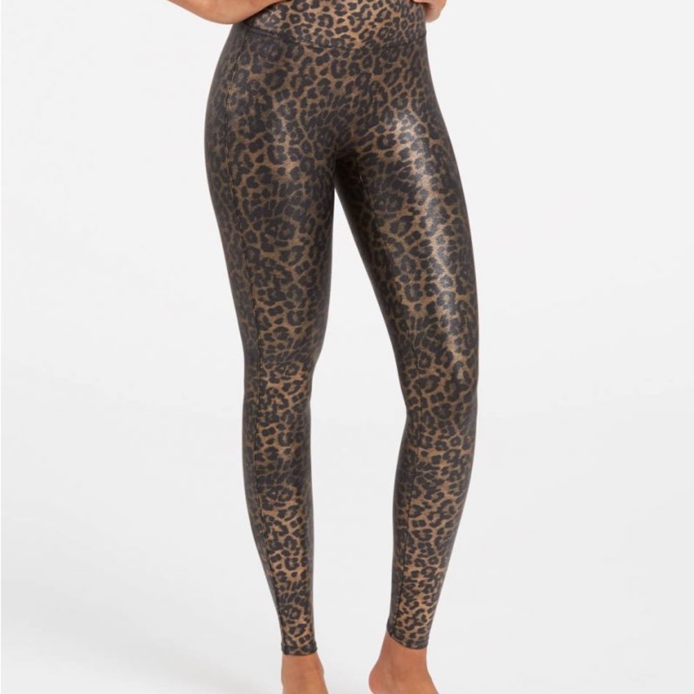 Spanx - Faux Leather Leopard Leggings in Leopard Shine